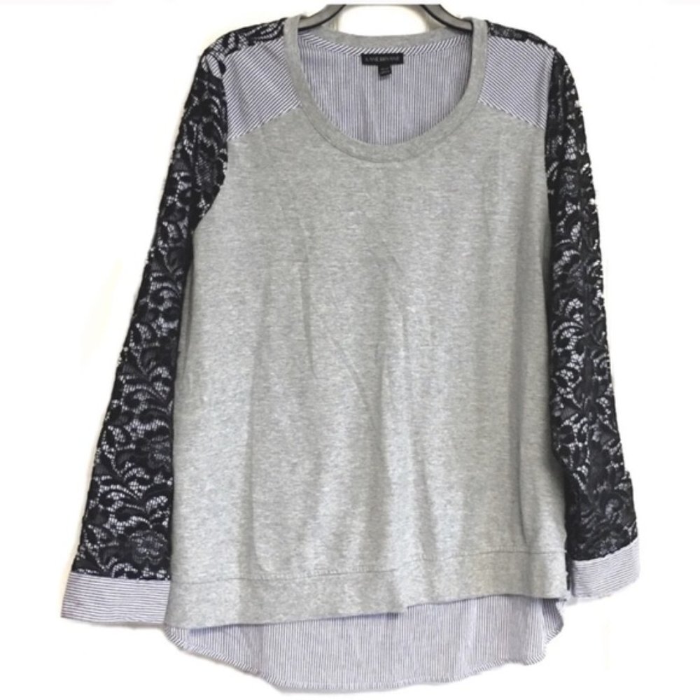 Lane Bryant Lace Blouse - Women's Pinstripe Layered Blouse Shirt Plus 18/20
